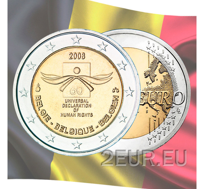 Belgium 2 euro UNC 2008 - 60th Anniversary of the Promulgation of Human Rights