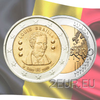 Belgia 2 euro UNC 2009-2 - Louis Braille'i 200. sünniaastapäev 