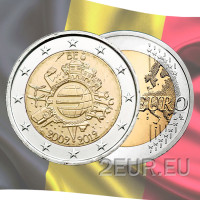 Belgia 2 euro UNC 2012 - 10 aastat sularaha 