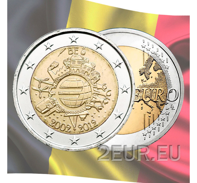 Belgium 2 euro UNC 2012 - 10 Years of Euro Cash