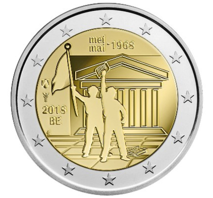 Belgium 2 euro UNC 2018 - 50th Anniversary of May 1968 Events in Belgium - Student Revolt