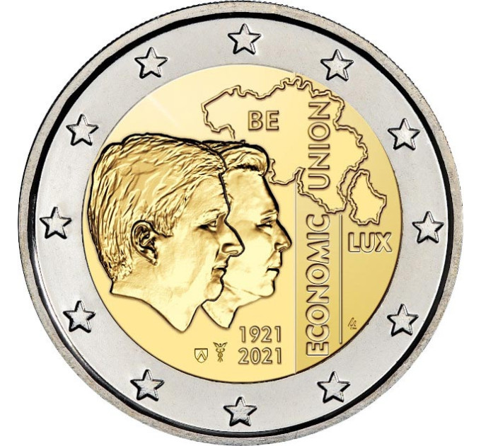 Belgium 2 euro UNC 2021 - 100th anniversary of the Belgium - Luxembourg Economic Union (BLEU)