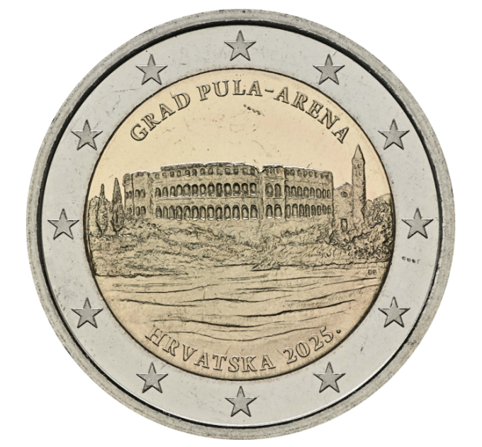 Croatia 2 euro UNC 2025 - Grad Pula – Arena