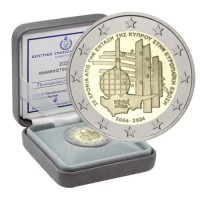 Küpros 2 eurot proof 2024 – Küprose Euroopa Liiduga ühinemise 20. aastapäev