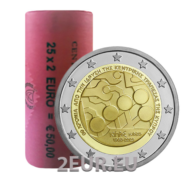 CYPRUS 2 EURO ROLL 2023 - 60th Anniversary of Cyprus Central Bank
