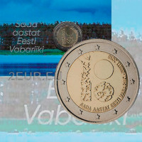 Eesti 2 eurot BU 2018 - Eesti Vabariigi 100. aastapäev