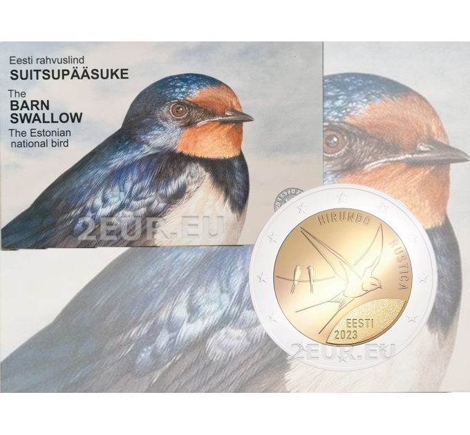 Estonia 2 euro BU 2023 - National Bird - Barn Swallow