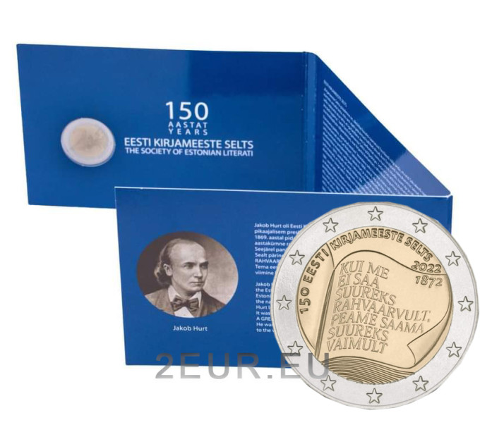 Estonia 2 euro BU 2022 - 150th anniversary of the Society of Estonian Literati
