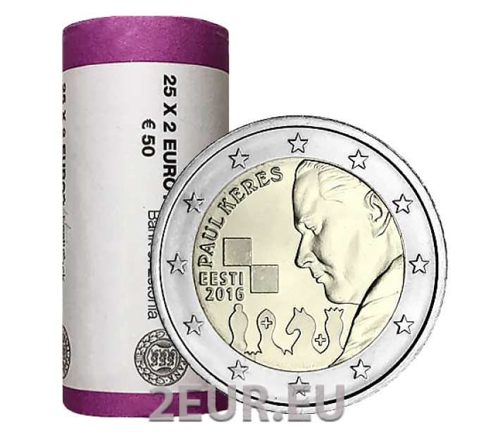 ESTONIA 2 EURO ROLL 2016 - 100 Years since the Birth of Paul Keres