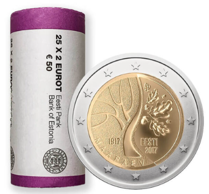 ESTONIA 2 EURO ROLL 2017 - Estonia’s Road to Independence