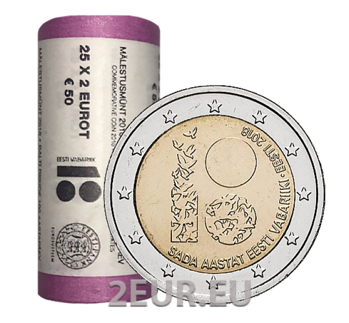 ESTONIA 2 EURO ROLL 2018 - 100 Years Republic of Estonia