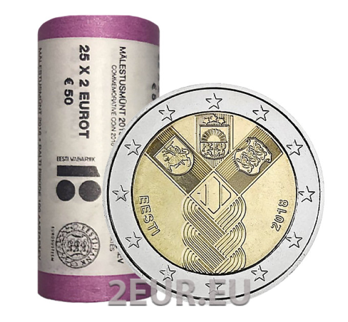 ESTONIA 2 EURO ROLL 2018 - Baltic States - 100 Years of Independence