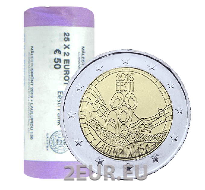 ESTONIA 2 EURO ROLL 2019 - 150th Anniversary of the First Estonian Song Festival