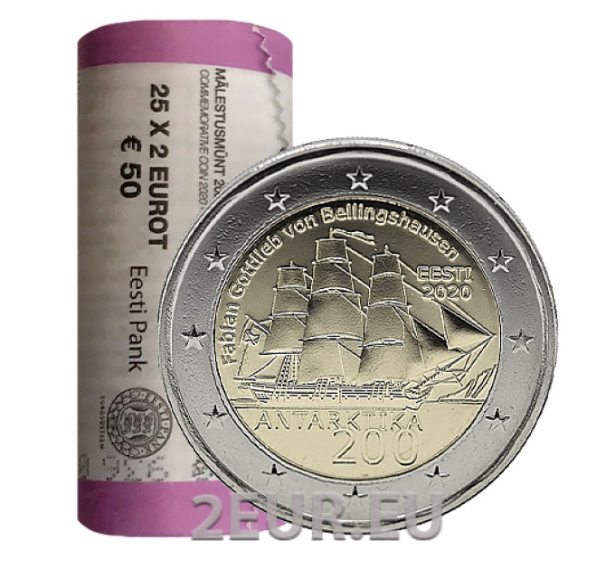 ESTONIA 2 EURO ROLL 2020 - 200th Anniversary of the Discovery of Antarctica