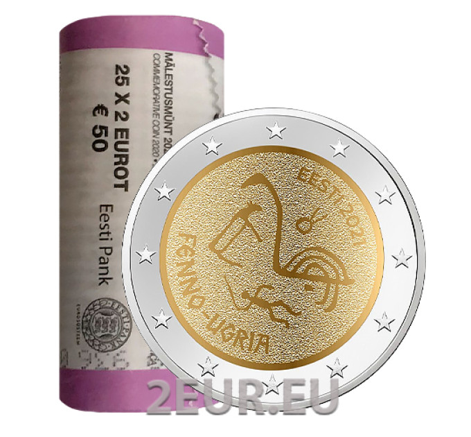 ESTONIA 2 EURO ROLL 2021 - Finno-Ugric peoples