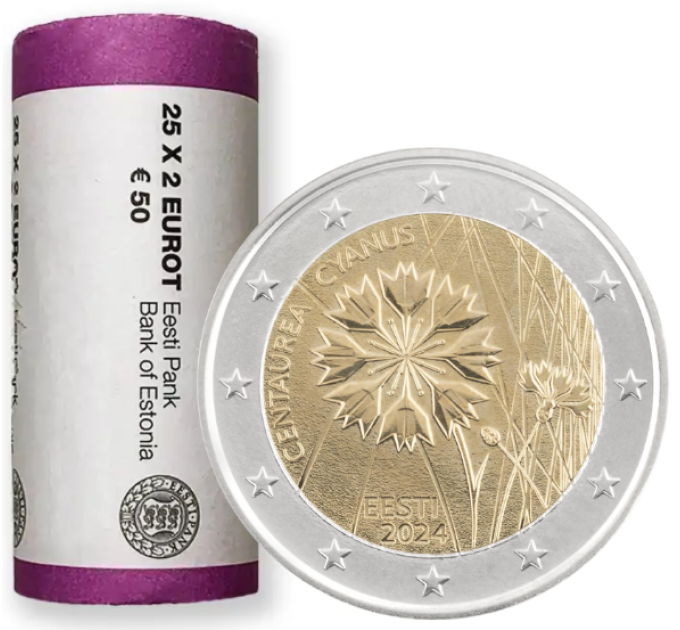 ESTONIA 2 EURO ROLL 2024 - Cornflower