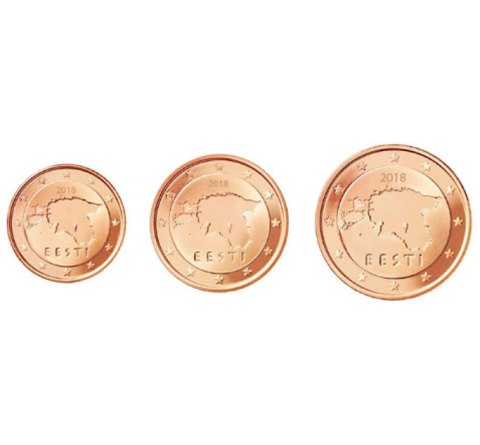 Estonia 1,2,5 Cent UNC 2017