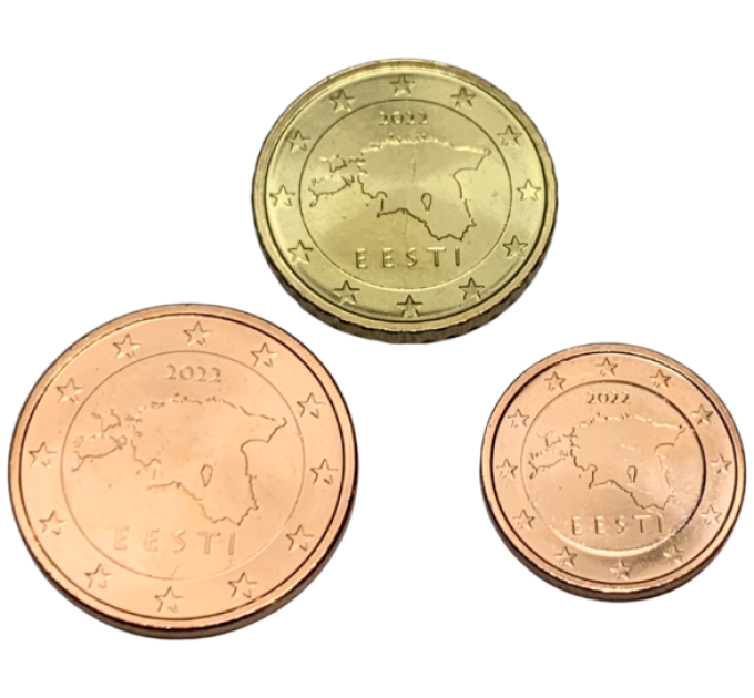 Estonia 1,5,10 Cent UNC 2022
