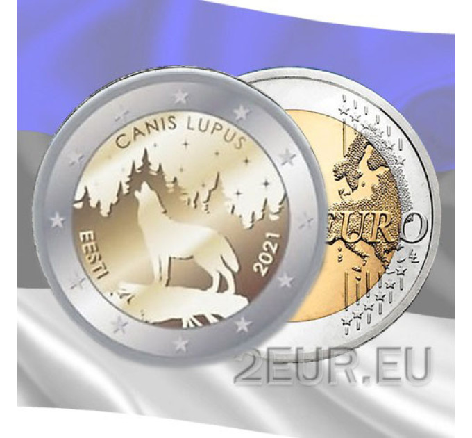 Estonia 2 euro UNC 2021/2 - national animal - wolf