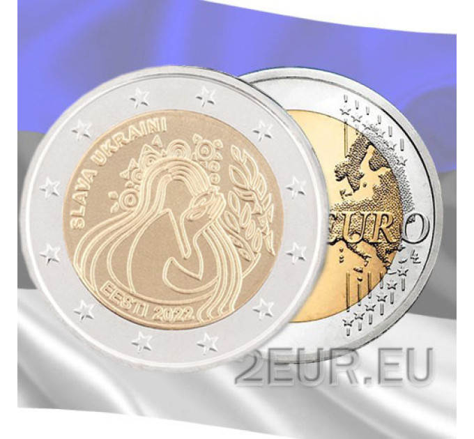 Estonia 2 euro UNC 2022 - Ukraine and freedom