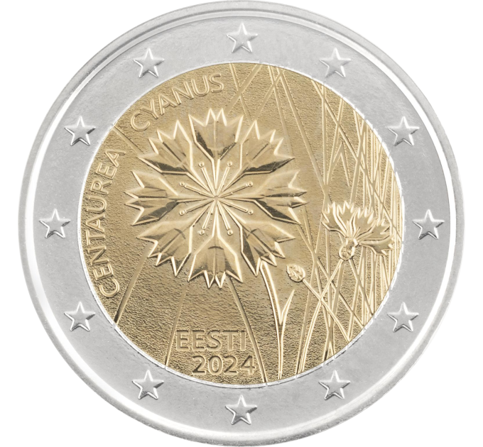 Estonia 2 euro UNC 2024 - Cornflower