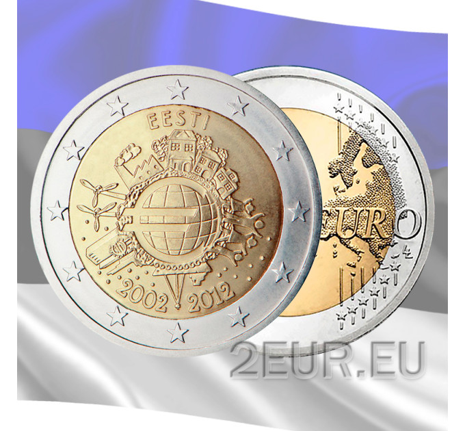 Estonia 2 euro UNC 2012 - 10 Years of Euro Cash