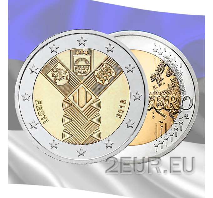Estonia 2 euro UNC 2018 - Baltic States - 100 Years of Independence