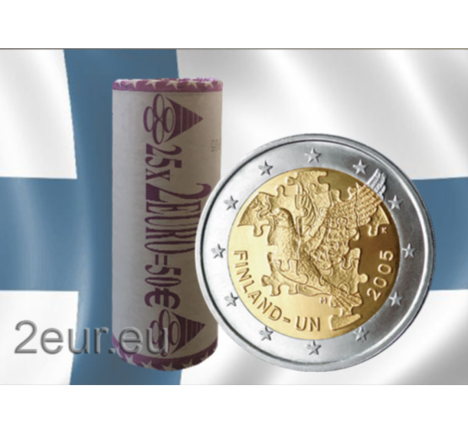 Finland 2 EURO ROLL 2005 - 60 Years United Nations UNO