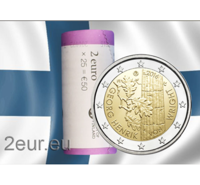 Finland 2 EURO ROLL 2016 - 100th Anniversary of the Birth of Georg Henrik von Wright