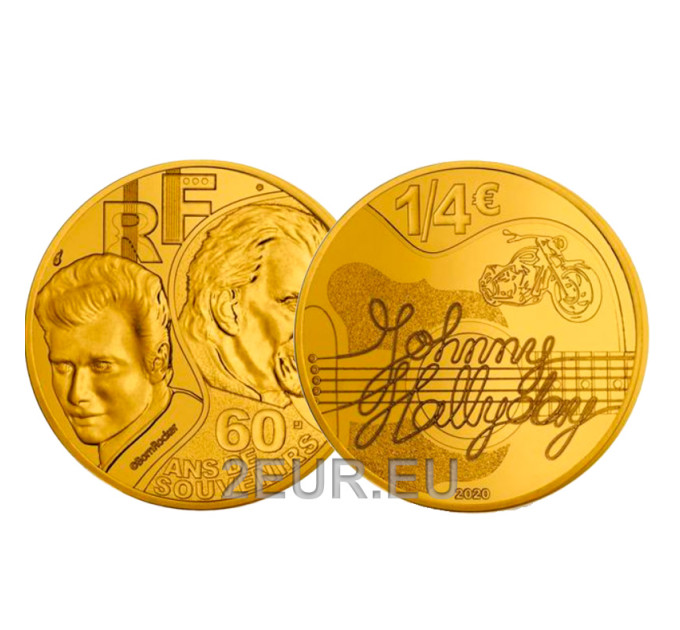 France 1/4 euro UNC 2020 - Johnny Hallyday - 60 Years of Memories