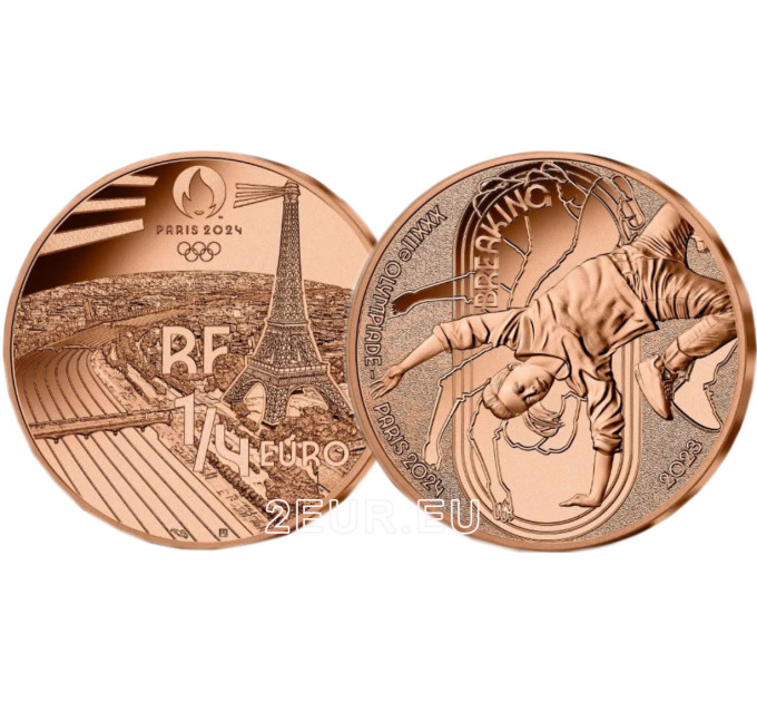 France 1/4 euro UNC 2023 - Paris 2024 Olympic Games - Breaking