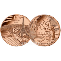 France 1/4 euro UNC 2022 - Paris 2024 Olympic Games - Sports Kite