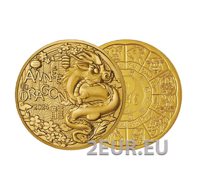 France 1/4 euro UNC 2024 - Chinese Calendar - Year of the Dragon