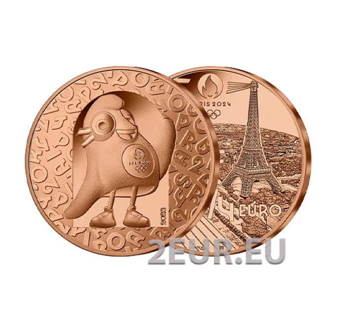 France 1/4 euro UNC 2023 - Paris 2024 Olympic Games - Mascot