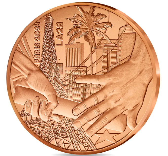 France 1/4 euro UNC 2024 - Olympic Games in Paris 1924 - Handover Paris-Los Angeles