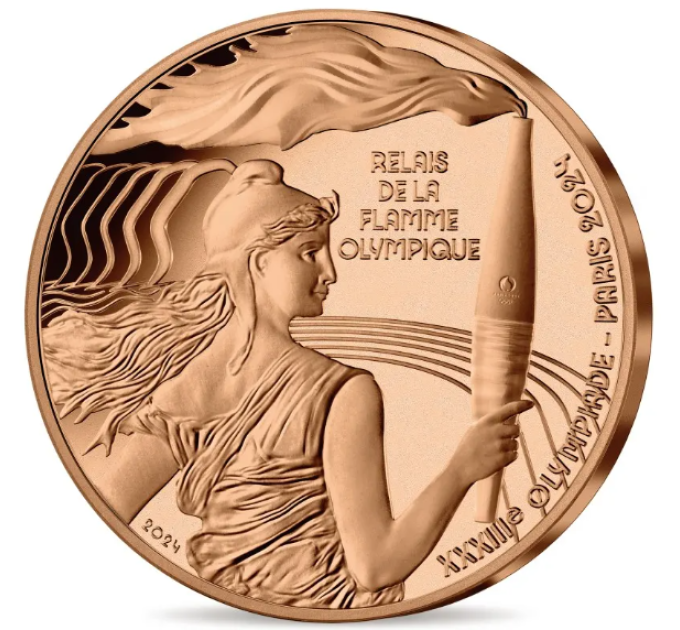 France 1/4 euro UNC 2024 - Paris 2024 Olympic Games - Olympic Torch Relay