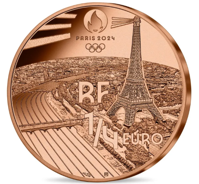 France 1/4 euro UNC 2024 - Paris 2024 Olympic Games - Olympic Torch Relay