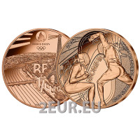  Prantsusmaa 1/4 euro UNC 2024 – 2024. aasta Pariisi olümpiamängud – Sportlik vehklemine