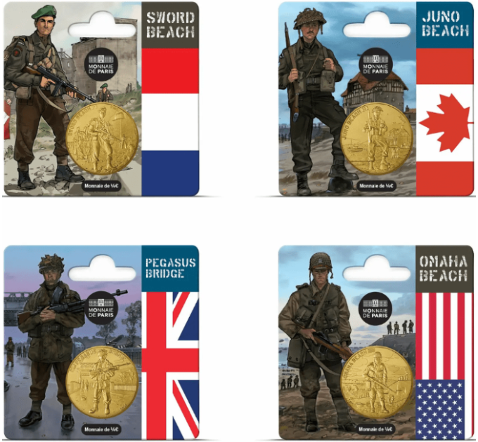 France 1/4 euro UNC 2024 - 80th Anniversary of D-DAY – Landing in Normandy