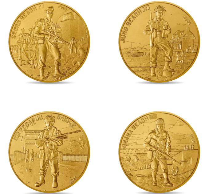 France 1/4 euro UNC 2024 - 80th Anniversary of D-DAY – Landing in Normandy