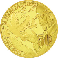 France 50 euro Gold coin Proof 2018 - The Great War - Peace