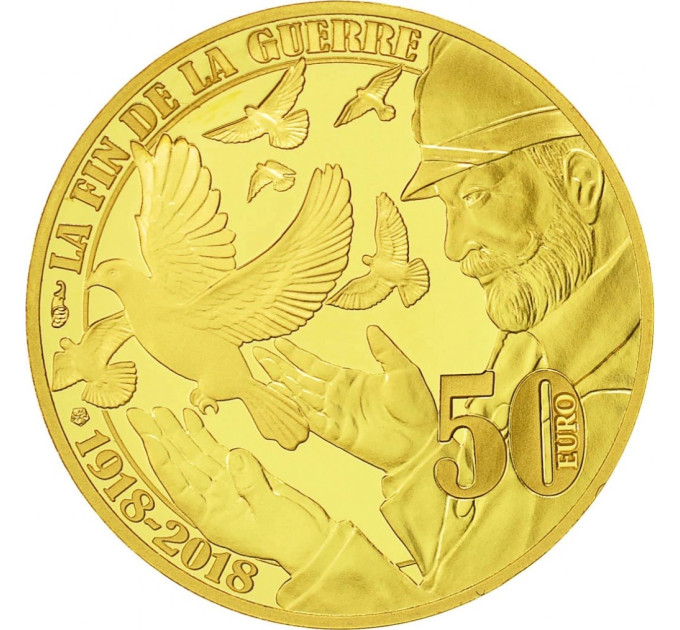 France 50 euro Gold coin Proof 2018 - The Great War - Peace