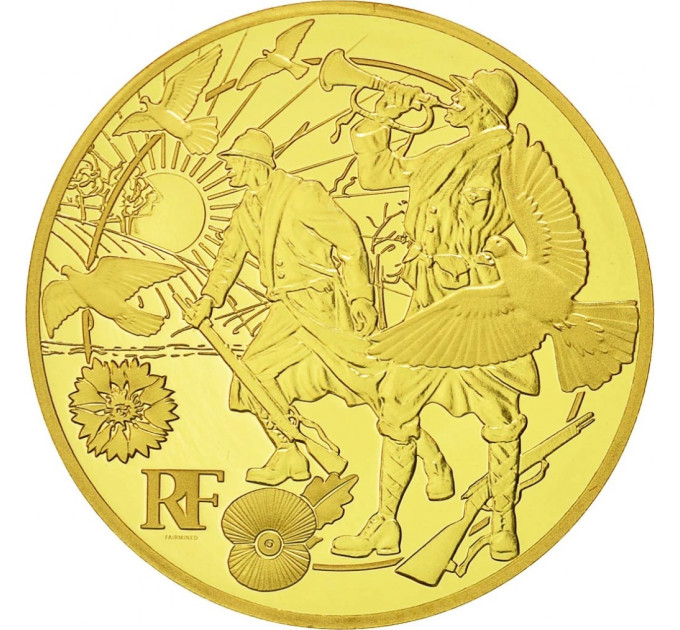 France 50 euro Gold coin Proof 2018 - The Great War - Peace
