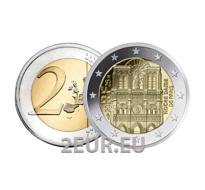 France 2 euro UNC 2025 - Notre Dame
