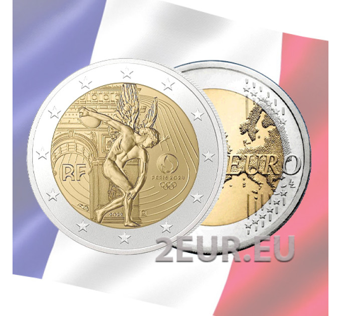 France 2 euro UNC 2022 - Summer Olympics Paris 2024 - The Genius