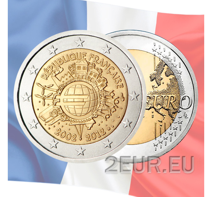 France 2 euro UNC 2012 - 10 Years of Euro Cash