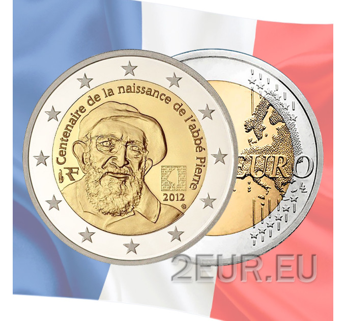 France 2 euro UNC 2012 - 100th Anniversary of the Birth of Abbe Pierre