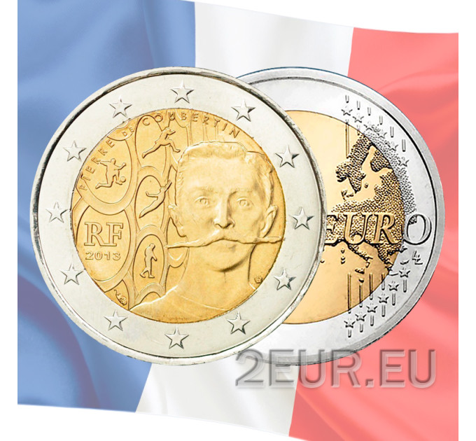 France 2 euro UNC 2013 - 150th Anniversary of the Birth of Pierre de Coubertin