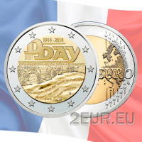 Prantsusmaa 2 euro UNC 2014 - Normandia dessandi 70. aastapäev 6. juunil 1944 – D-Day