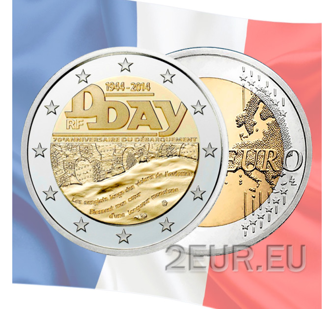 France 2 euro UNC 2014 - 70th Anniversary of the Normandy Landings of 6 June 1944 - D-Day
